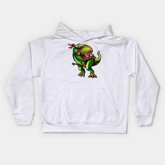 michelangelo dino Kids Hoodie by primemoment